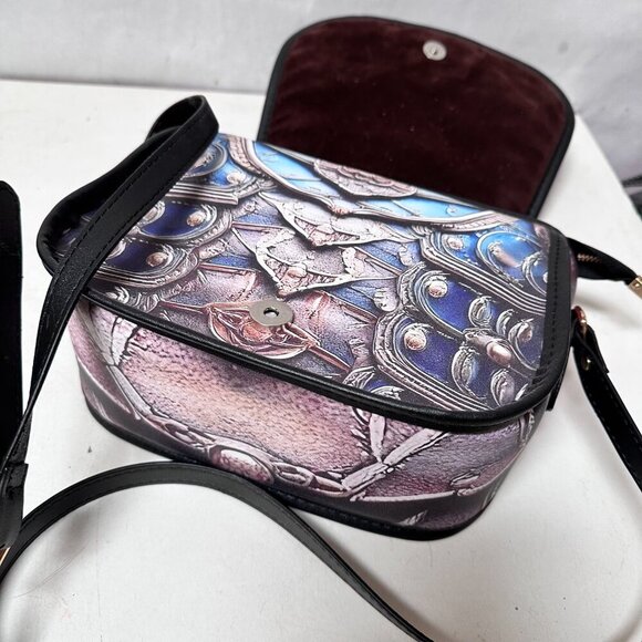 Baroque Saddle Bag Genuine Leather NWT Medieval Handmade Rococo Gladiator Blue - Picture 5 of 10
